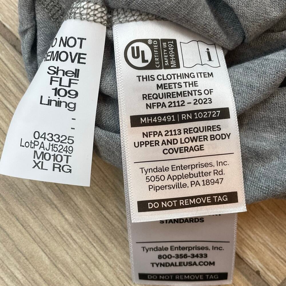 Tyndale FR Shirt Mens XL Gray Long Sleeve Arc Rated CAT 1 NFPA 2112 NWT USA - Picture 11 of 11